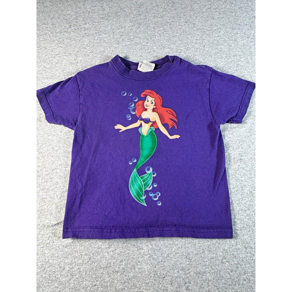 Vintage The Disney Store Ariel Little Mermaid Purple Girls 4/5 YS Tee